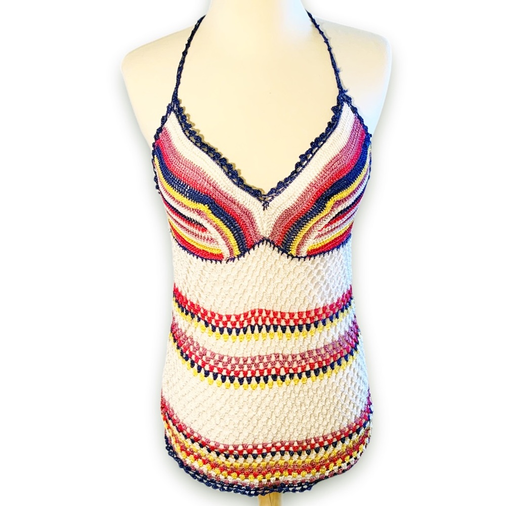 Multi-Colored Crocheted Hater Top, XS